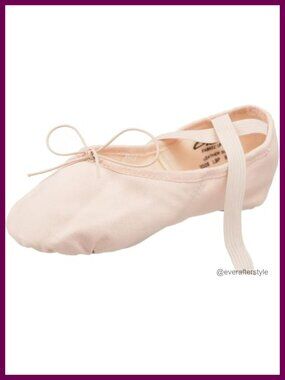 Canvas Ballet Dance Shoe Split Sole Suede Patches Elastic Drawstring